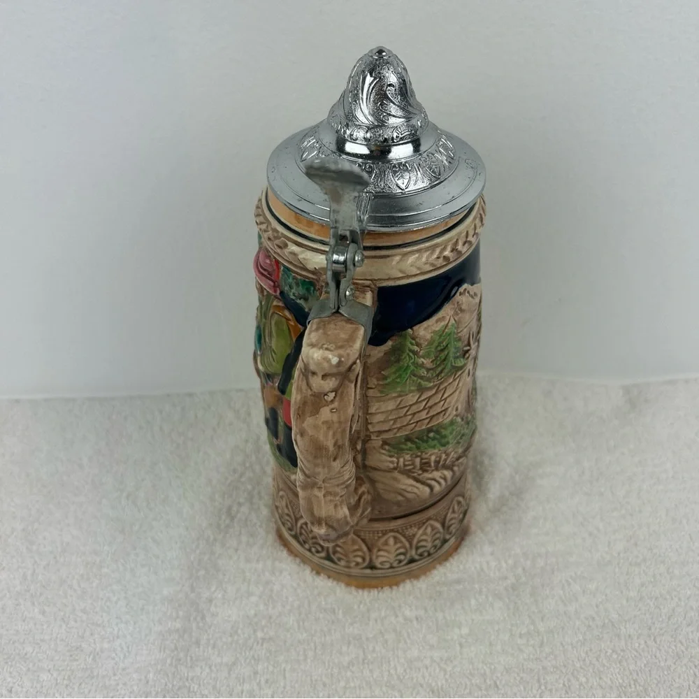 VTG TOYO 'RW' Japan German Style Lidded Beer Stein W/ Musical Movement WORKS